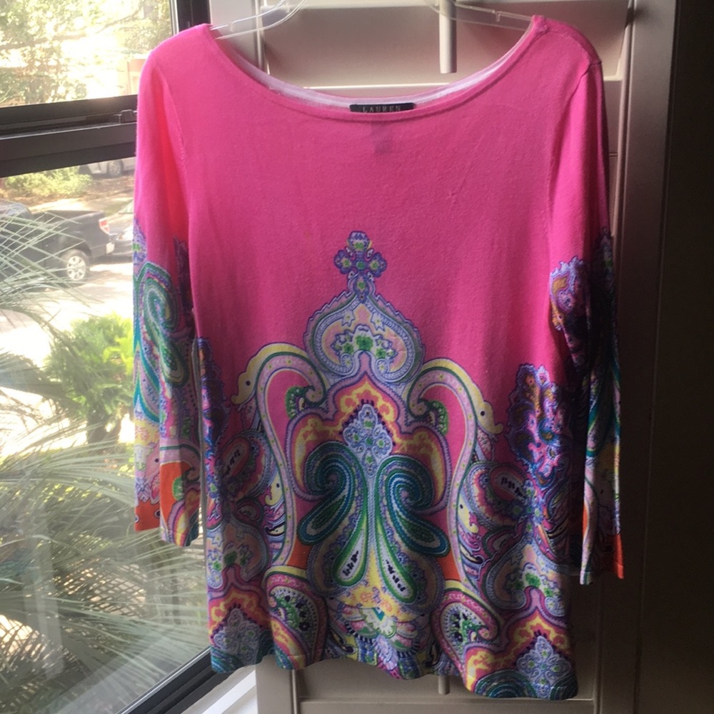 Ralph Lauren pink with paisley top